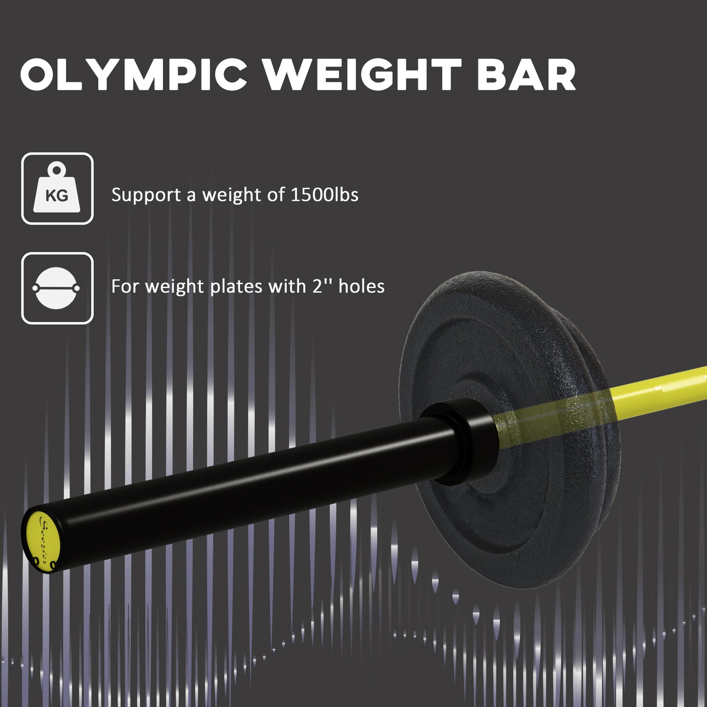7.2ft Weight Bar, Olympic Bar with Rotating Sleeves