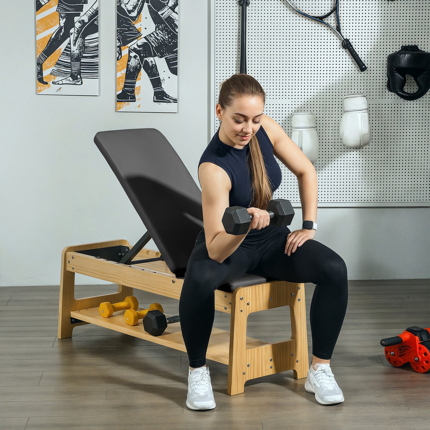 Weight Bench with Dumbbell Rack