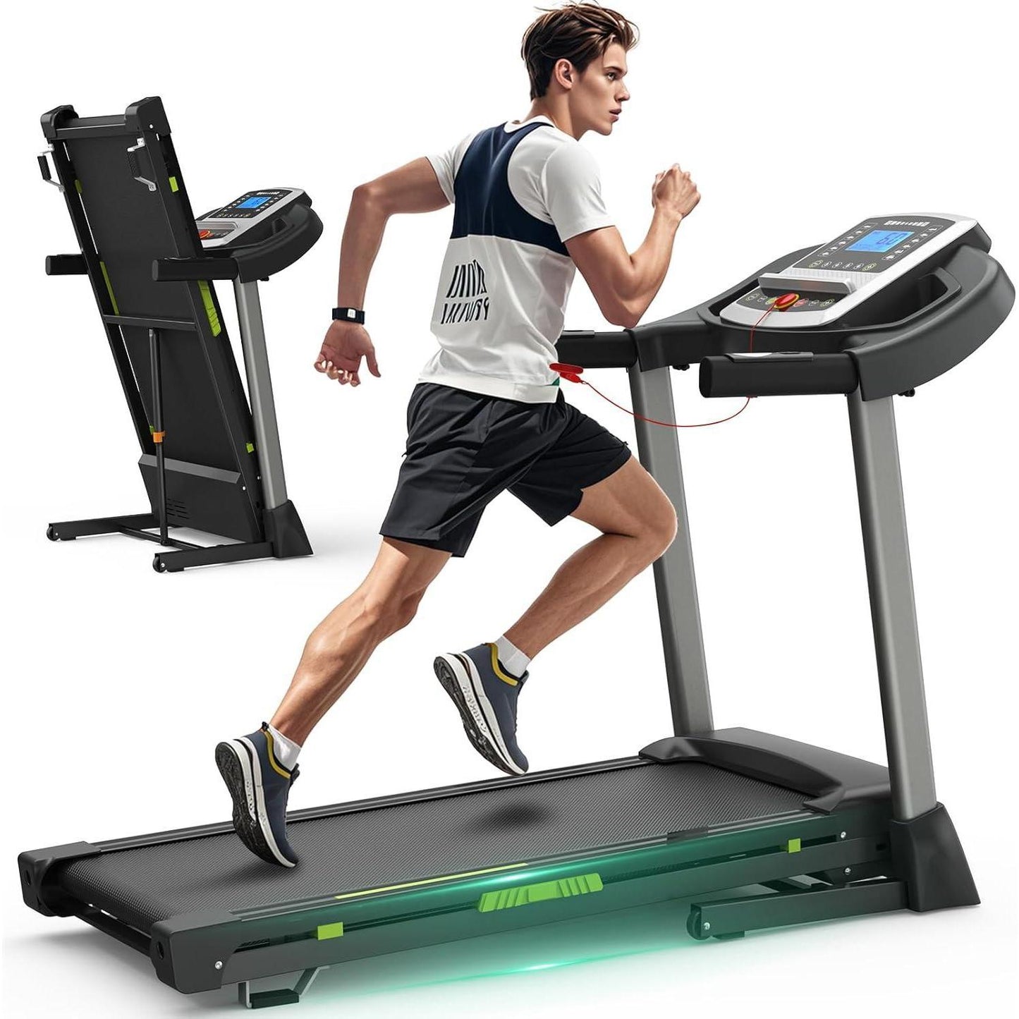 Portable Folding Treadmill With Intuitive LCD Panel