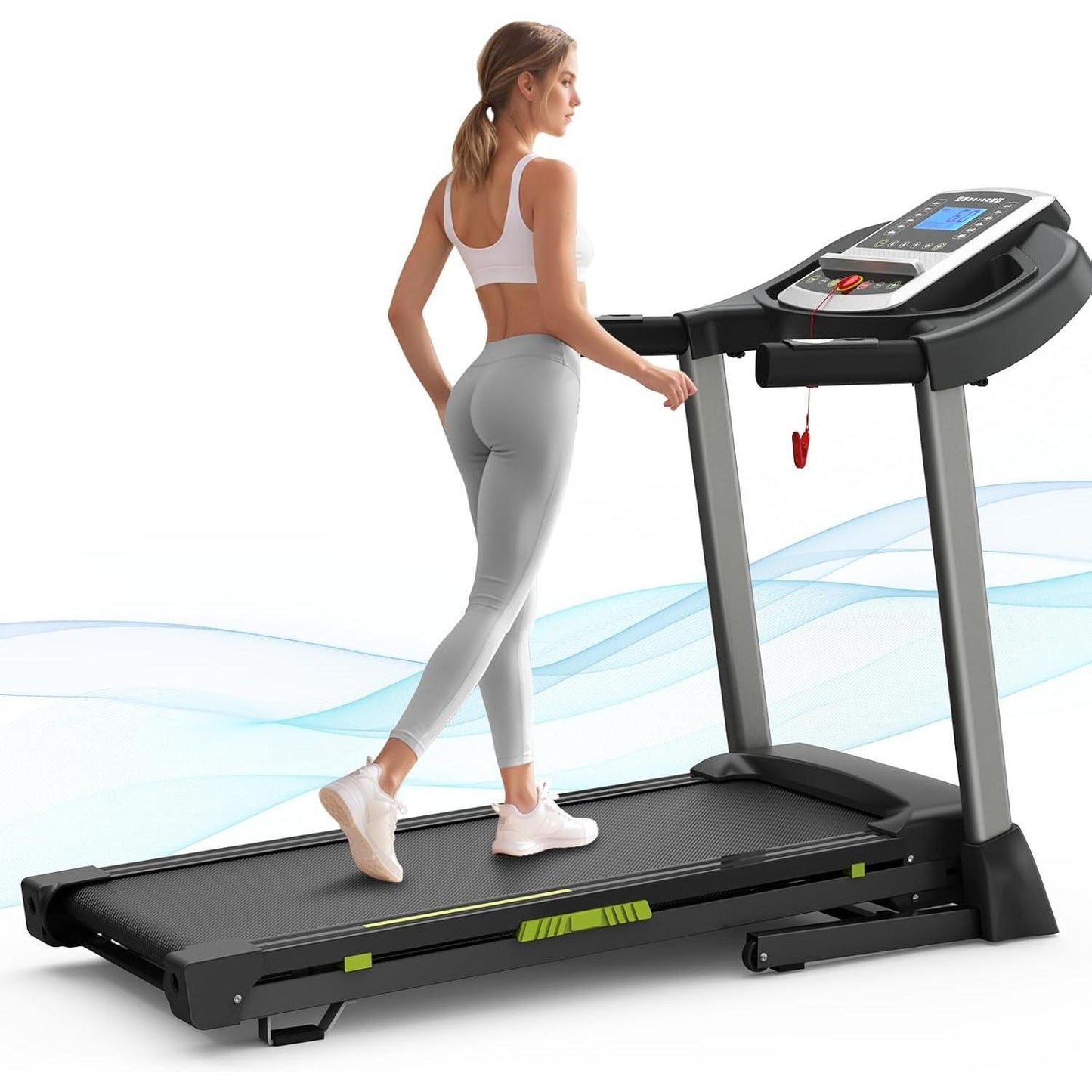 Portable Folding Treadmill With Intuitive LCD Panel