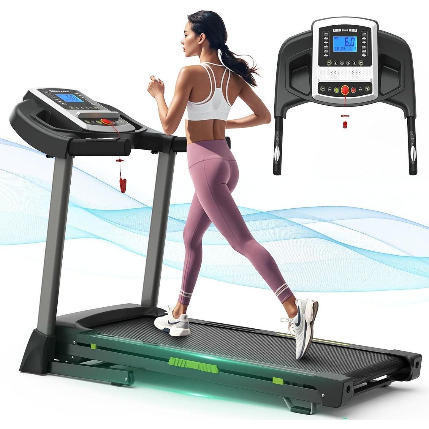 Portable Folding Treadmill With Intuitive LCD Panel