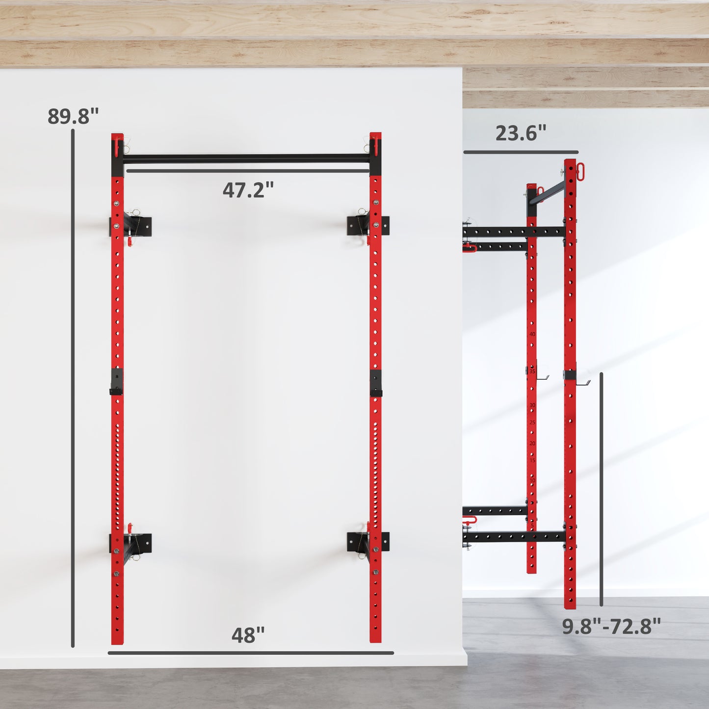 Folding Squat Rack with Pull Up Bar