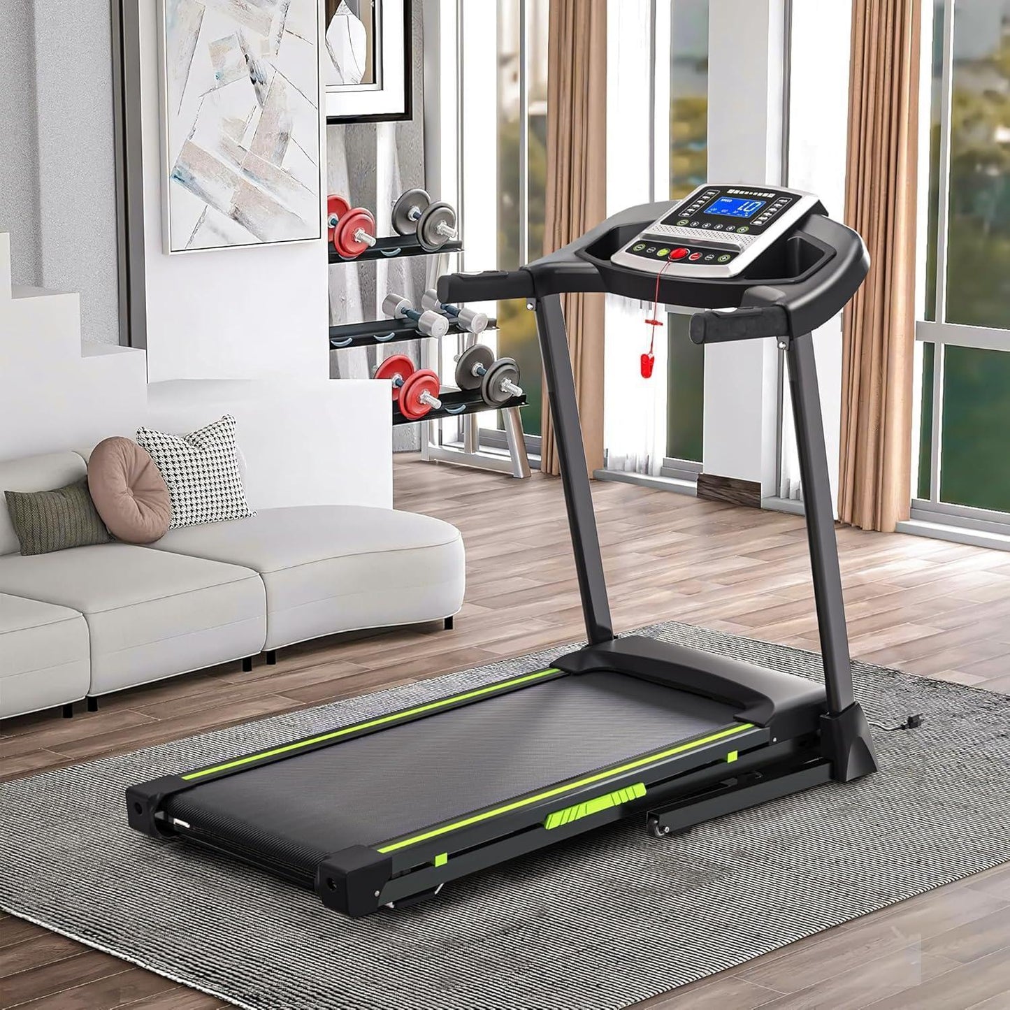 Portable Folding Treadmill With Intuitive LCD Panel