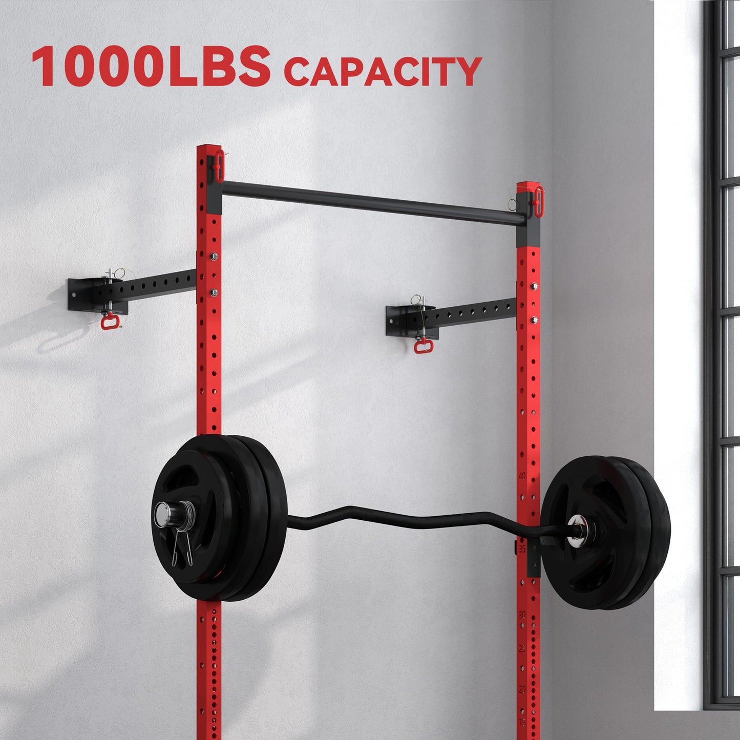Folding Squat Rack with Pull Up Bar