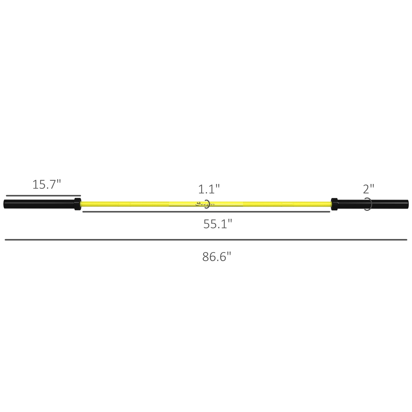 7.2ft Weight Bar, Olympic Bar with Rotating Sleeves