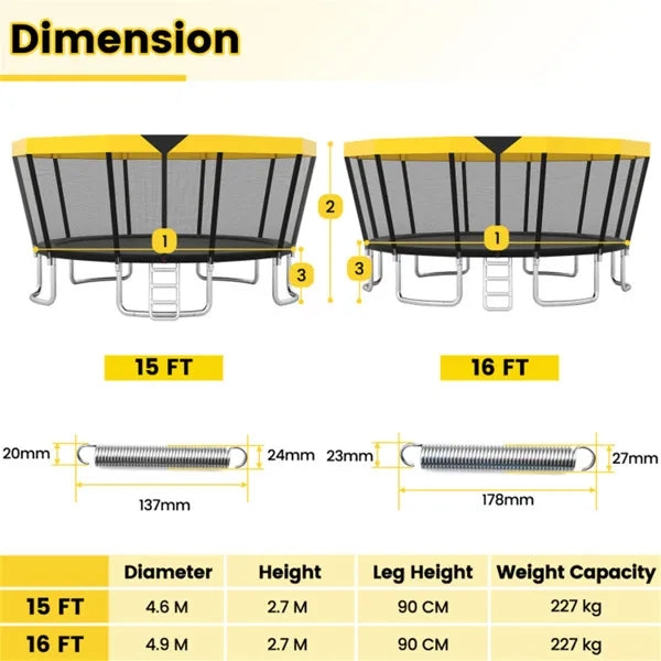 16FT Outdoor Trampoline
