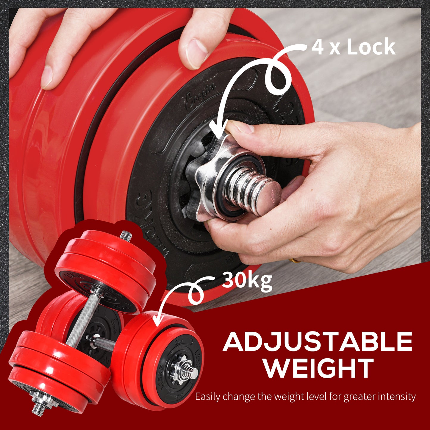 Adjustable Dumbbell Set, 66lbs