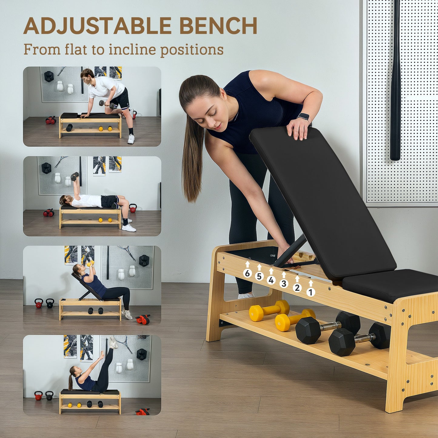 Weight Bench with Dumbbell Rack