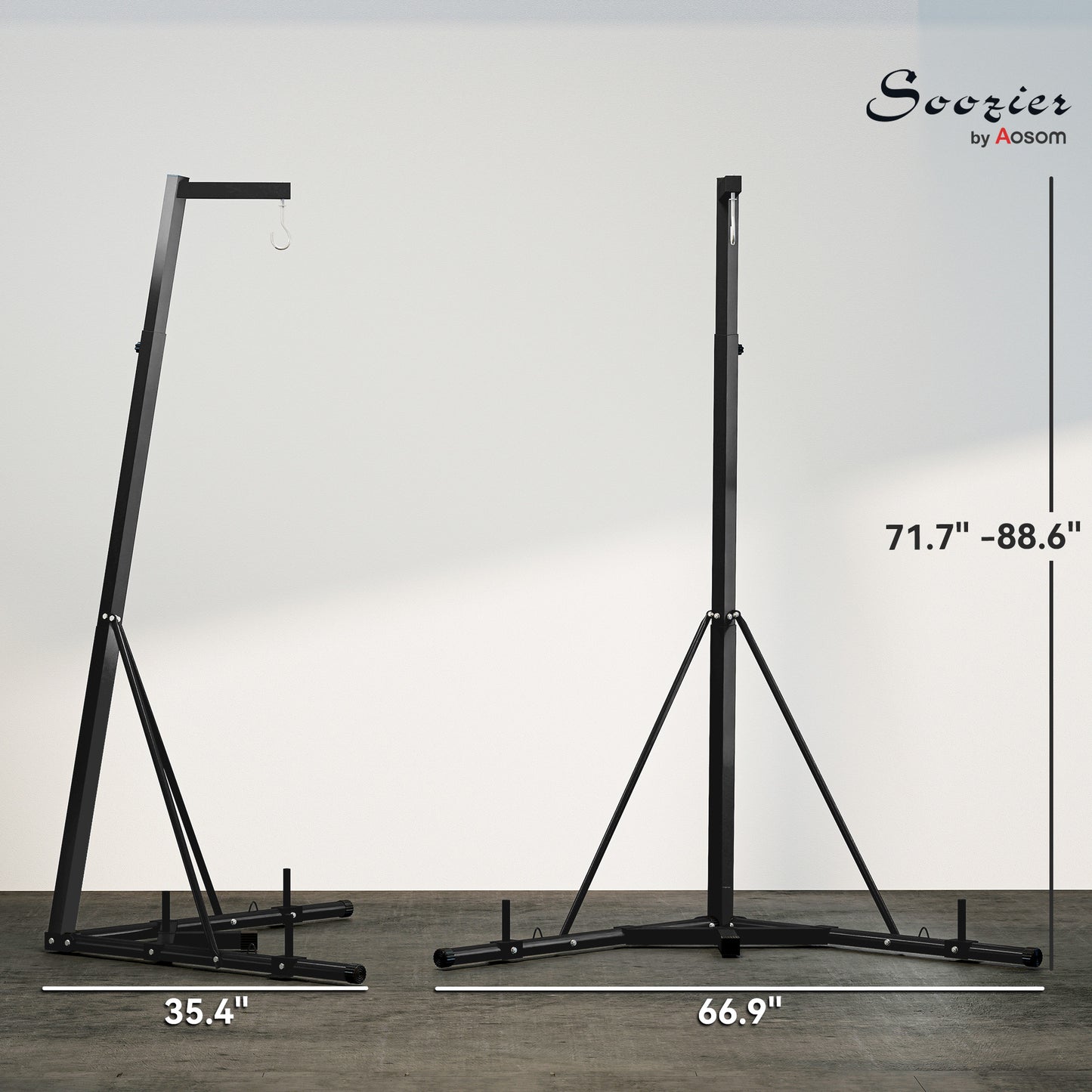 Height Adjustable Heavy Bag Stand with Weighted Base