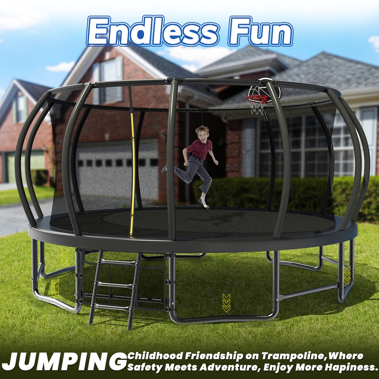 16FT Outdoor Trampoline For Kids And Adults