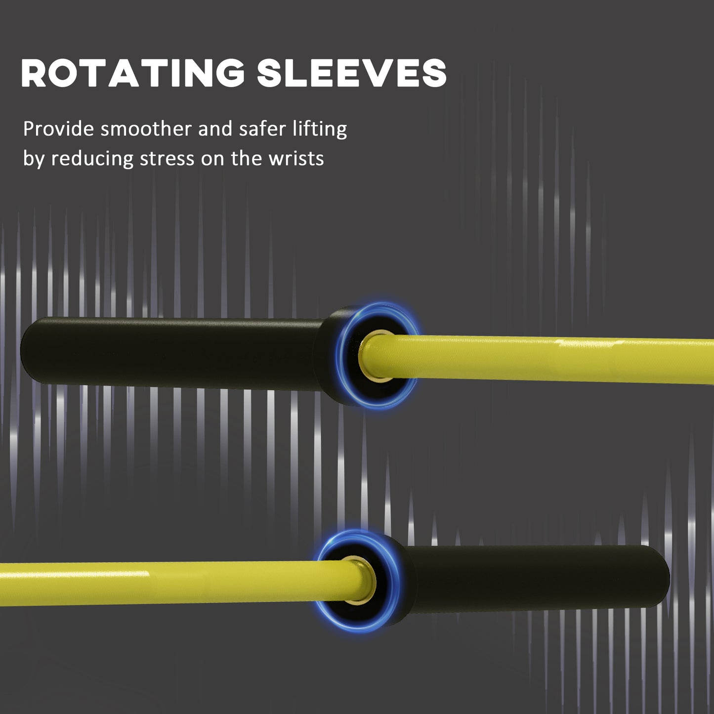 7.2ft Weight Bar, Olympic Bar with Rotating Sleeves